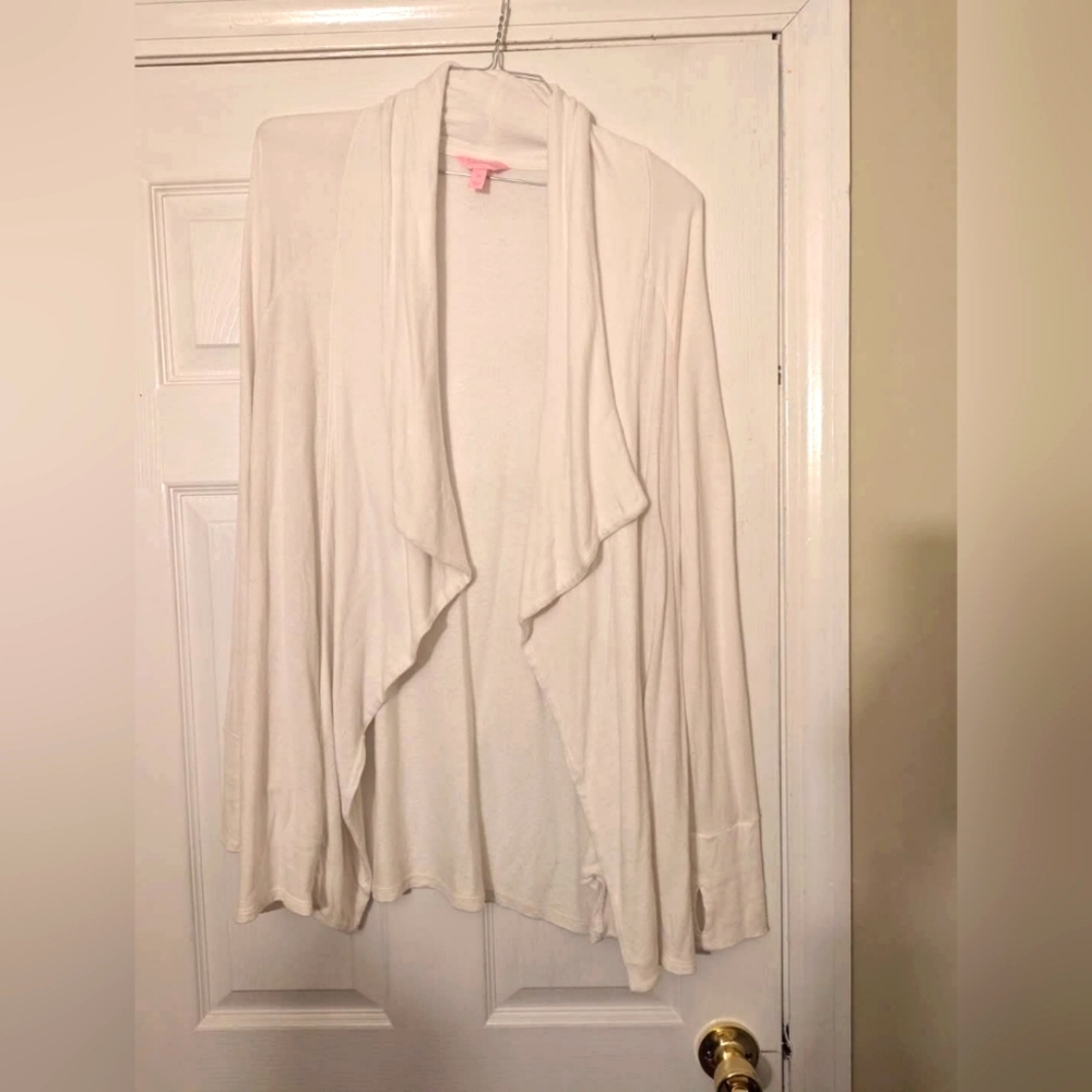 Lilly Pulitzer Women’s Waterfall Slub Cardigan Sleeves & Pockets M